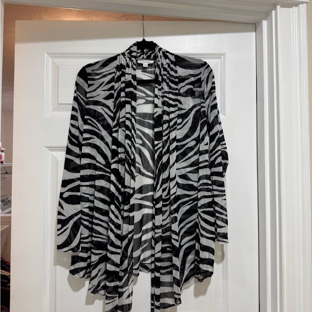 Calvin Klein Black and White Zebra Blouse